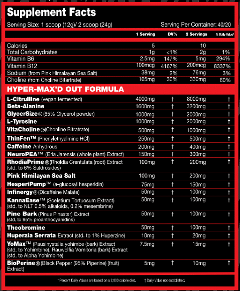 Hypermax HyperMax'd Out | Fully Dosed Pre Workout - PerforMax Labs – Performax Labs
